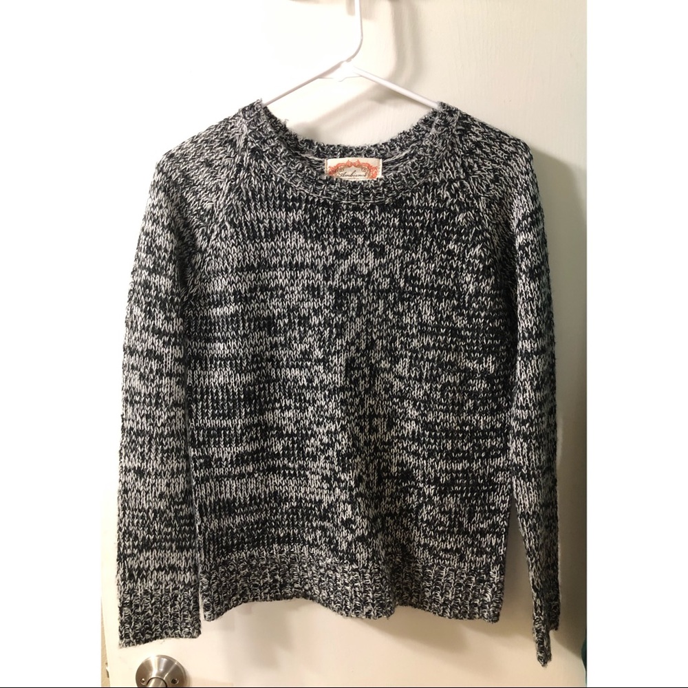 Grey and white knitted sweater